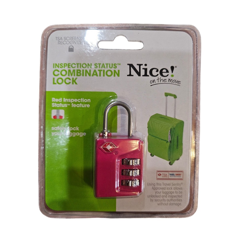 Nice! On the move Pink TSA Combination Luggage Lock Inspection Status